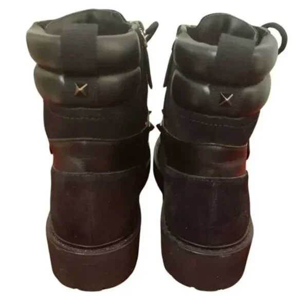 VALENTINO GARAVANI Rockstud Suede Combat Boots size 39/US 9 NWOT - Picture 9 of 14